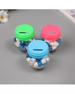 Клейкая лента пластик в банке "Белый и синий" н-р 40 шт 1,2 см, дл. 0,9 м 7х7х9 см арт. СМЛ-235416-1-СМЛ0010265672