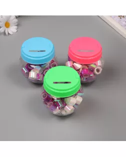 Клейкая лента пластик в банке "Перл. Белый и фуксия" н-р 40 шт 1,2 см, дл.0,9 м 7х7х9 см арт. СМЛ-235418-1-СМЛ0010265674