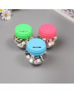 Клейкая лента пластик в банке "Перл. Белый и фиолет" н-р 40 шт 1,2 см, дл.0,9 м 7х7х9 см арт. СМЛ-235421-1-СМЛ0010265677