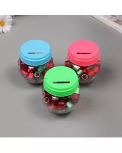 Клейкая лента пластик в банке "Глори. Красный, зелёный" н-р 40 шт 1,2 см, дл.0,9м 7х7х9 см арт. СМЛ-235426-1-СМЛ0010265687