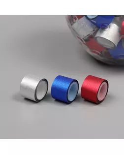 Клейкая лента пластик в банке "Глори. Триколор" н-р 40 шт 1,2 см, дл.0,9 м 7х7х9 см арт. СМЛ-235427-1-СМЛ0010265688