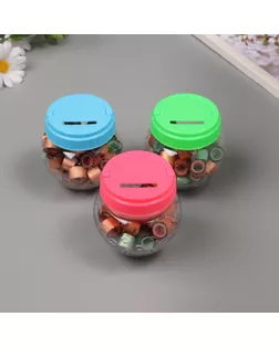 Клейкая лента пластик в банке "Глори. Зелёный, оранж" н-р 40 шт 1,2 см, дл.0,9 м 7х7х9 см арт. СМЛ-235428-1-СМЛ0010265689