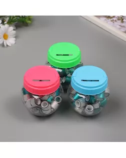 Клейкая лента пластик в банке "Глори. Серебро, голубой" н-р 40 шт 1,2 см, дл.0,9м 7х7х9 см арт. СМЛ-235429-1-СМЛ0010265691