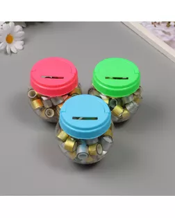 Клейкая лента пластик в банке "Глори. Золото, серебро" н-р 40 шт 1,2 см, дл.0,9 м 7х7х9 см арт. СМЛ-235430-1-СМЛ0010265692