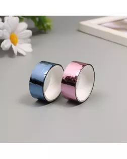 Клейкая лента декоративная пластик "Металлик. Синий, розовый" н-р 2 шт 1,5 см, дл. 3 м арт. СМЛ-235441-1-СМЛ0010265705