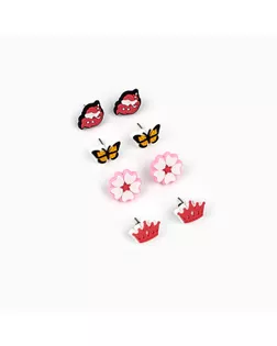 Серьги гвоздики  детские "Красивой", МИКС арт. СМЛ-244268-1-СМЛ0010828687