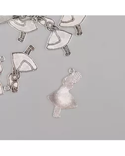 Декор для творчества металл "Алиса" серебро 3,2х2 см арт. СМЛ-243518-1-СМЛ0010712415