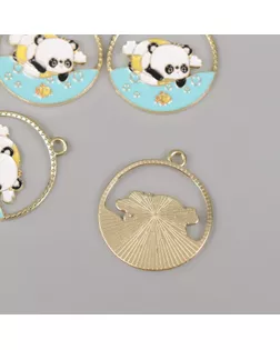 Декор для творчества металл, эмаль "Пандочка в море" 2,8х2,5 см арт. СМЛ-243525-1-СМЛ0010712423