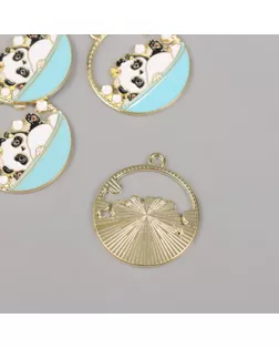 Декор для творчества металл, эмаль "Пандочка в ванной" 2,8х2,5 см арт. СМЛ-243526-1-СМЛ0010712424