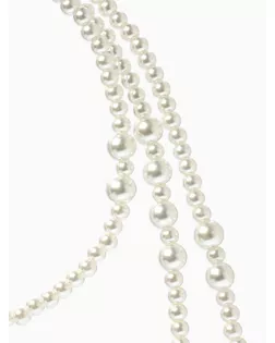 Бусы многослойные «Жемчуг», шар 4+8, цвет белый в серебре 150 см арт. СМЛ-243957-1-СМЛ0010732486