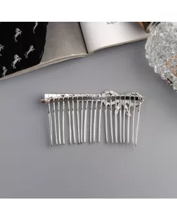 Гребень для волос "Медея" бант мини, 7х3,5 см, серебро арт. СМЛ-268301-1-СМЛ0010691247