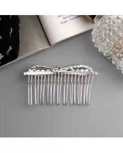 Гребень для волос "Медея" бант, 8х4 см, серебро арт. СМЛ-268303-1-СМЛ0010691249