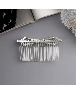 Гребень для волос "Медея" бант углы, 8х4 см, серебро арт. СМЛ-268304-1-СМЛ0010691251