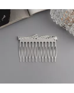 Гребень для волос "Медея" волны, 6,5х4 см, серебро арт. СМЛ-268306-1-СМЛ0010691253