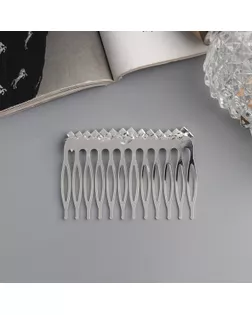 Гребень для волос "Медея" геометрия, 6,5х4 см, серебро арт. СМЛ-268308-1-СМЛ0010691255