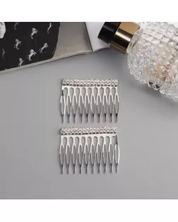 Гребень для волос "Медея" (набор 2 шт) классика нить, 5х4 см, серебро арт. СМЛ-268311-1-СМЛ0010691258