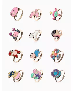 Кольцо детское "Выбражулька" знаки зодиака , форма МИКС, цвет МИКС, безразмерное арт. СМЛ-269772-1-СМЛ0010826506