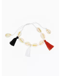 Браслет «Ракушка» на нити, кисти, цветной в золоте арт. СМЛ-272436-1-СМЛ0010826416