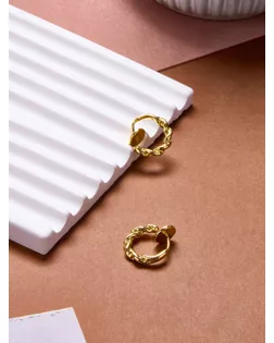 Клипсы «Тренд» кольцо переплетение, цвет золото арт. СМЛ-272739-1-СМЛ0010830191