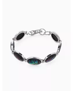 Браслет «Галиотис» овал, цвет белый, в серебре арт. СМЛ-272855-1-СМЛ0010830204