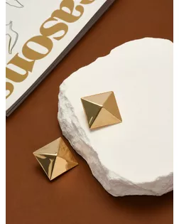 Клипсы «Тренд» квадрат, цвет золото арт. СМЛ-275281-1-СМЛ0010826431