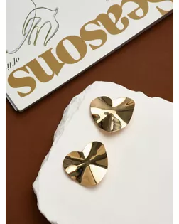 Клипсы «Тренд» сердечко, цвет золото арт. СМЛ-275282-1-СМЛ0010826433