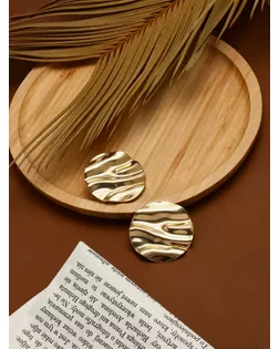 Клипсы «Тренд» круг, цвет золото арт. СМЛ-275283-1-СМЛ0010826435