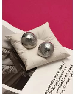 Клипсы «Тренд» объёмный круг, цвет серебро арт. СМЛ-275284-2-СМЛ0010826438