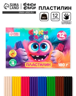 Пластилин 12 цветов, 180 г Буки Бяки арт. СМЛ-284970-1-СМЛ0010392316