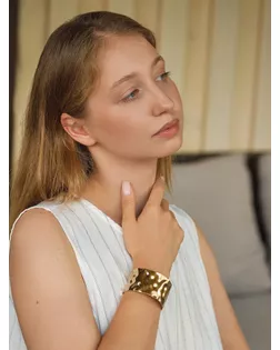 Браслет манжета «Мятый», цвет золото арт. СМЛ-278793-1-СМЛ0010872303