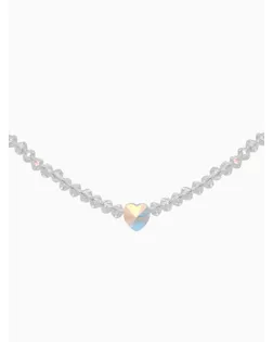 Чокер из бисера «Хрусталь», цветной в серебре, 37 см + 5 см доп, цепочка арт. СМЛ-276848-1-СМЛ0010877108