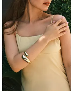 Браслет манжета «Капля», цвет золото арт. СМЛ-277731-1-СМЛ0010876422