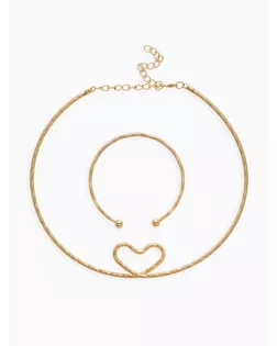 Набор 2 предмета: чокер, браслет «Обруч» сердце, цвет золото арт. СМЛ-278514-1-СМЛ0010876909