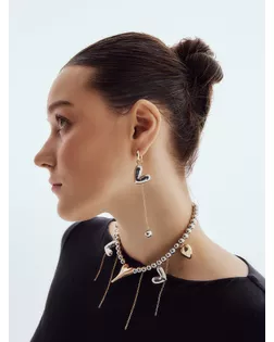 Набор 2 предмета: колье, серьги "Сердце" любовь, цветной арт. СМЛ-279257-1-СМЛ0010876297