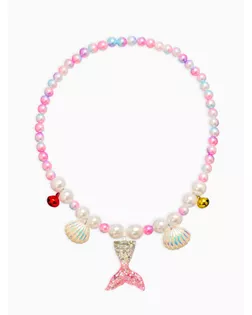 Набор детский «Выбражулька. Русалочка», 4 предмета: клипсы, кольцо, браслет, бусы, бело-розовый арт. СМЛ-279811-1-СМЛ0010875364