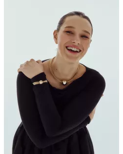 Набор 2 предмета: колье, браслет «Бусина на нитях», цвет золото арт. СМЛ-279812-1-СМЛ0010904907