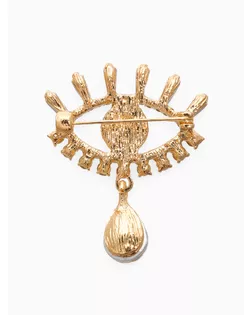 Брошь-оберг "Глаз", цвет бело-сний в золоте арт. СМЛ-279706-1-СМЛ0010906103