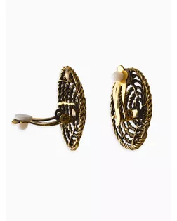 Клипсы "Винтаж" круг из веревки, цвет чернёное золото арт. СМЛ-280542-1-СМЛ0010904926