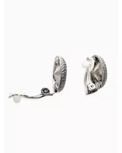 Клипсы "Винтаж" круг страз, цвет белый в чернёном серебре арт. СМЛ-280561-1-СМЛ0010904947