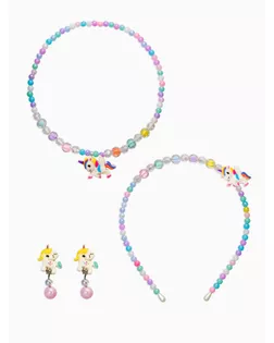 Комплект детский «Выбражулька» 3 предмета, клипсы, бусы, ободок, единорог, цветной арт. СМЛ-280941-1-СМЛ0010904757