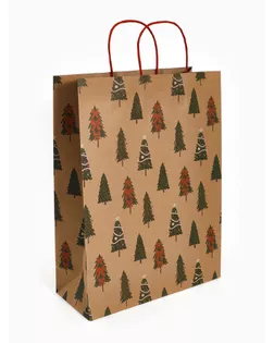 Набор подарочных пакетов «Ёлочки», 3 шт,  25×4×30.5 см, 30×40×11,5 см, 18×23×10 см арт. СМЛ-281144-1-СМЛ0010878842