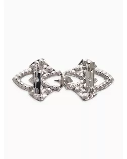 Зажим для кардигана "Ажур", винтажные пики, цвет белый в серебре арт. СМЛ-281264-1-СМЛ0010904601