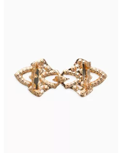 Зажим для кардигана "Ажур", винтажные пики, цвет белый в золоте арт. СМЛ-281265-1-СМЛ0010904602