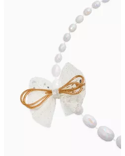 Бусы детские Выбражулька «Бант», граненые бусины, 40 см, цвет белый арт. СМЛ-281281-1-СМЛ0010904728