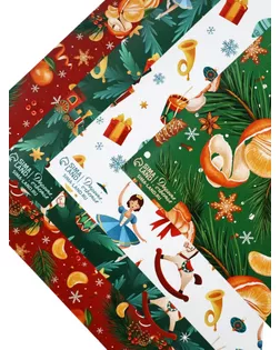 Набор упаковочной бумаги «Зимняя сказка», 4 листа, 70 × 100 см арт. СМЛ-281372-1-СМЛ0010863491