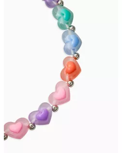 Бусы детские "Выбражулька" сердце, цветные в серебре арт. СМЛ-281450-1-СМЛ0010930834