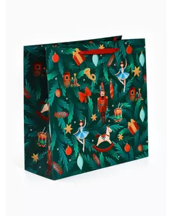 Пакет ламинированный квадратный «Новый год!», 30 × 30 × 12 см арт. СМЛ-281662-1-СМЛ0010863179