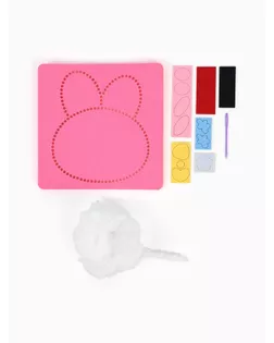 Вышивка по фетру "Зайка", 20,5*20,5 см, цвет розовый арт. СМЛ-282164-1-СМЛ0010939776