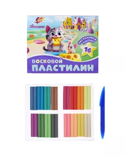 Пластилин мягкий (восковой) «Фантазия», 16 цветов, 240 г арт. СМЛ-285004-1-СМЛ0010979985