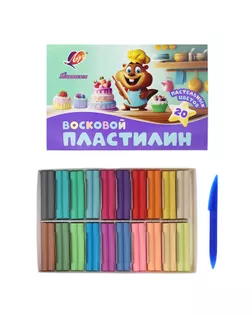 Пластилин мягкий (восковой) «Фантазия», 20 цветов, 300 г, пастельный арт. СМЛ-285005-1-СМЛ0010979986